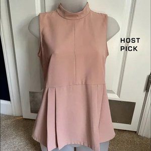 *HP* Ann Taylor Mock Neck Peplum Top XSP